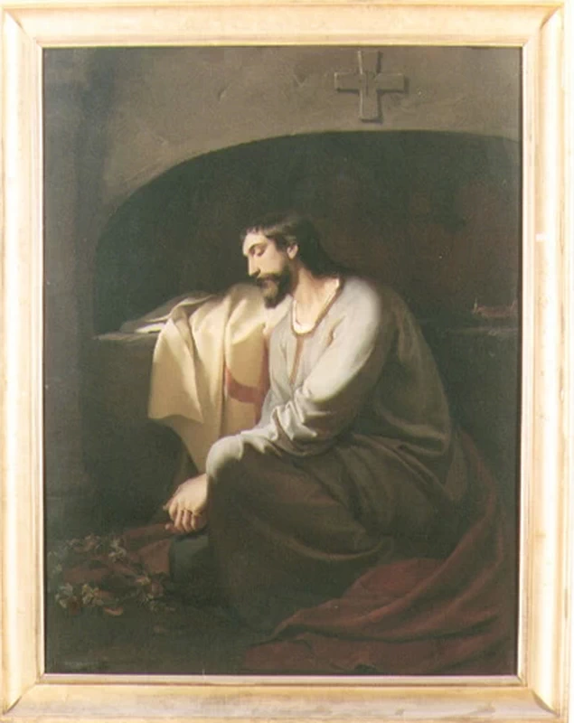Un neofita cristiano sulla tomba di un martire nelle catacombe - Museo di Capodimonte, Napoli